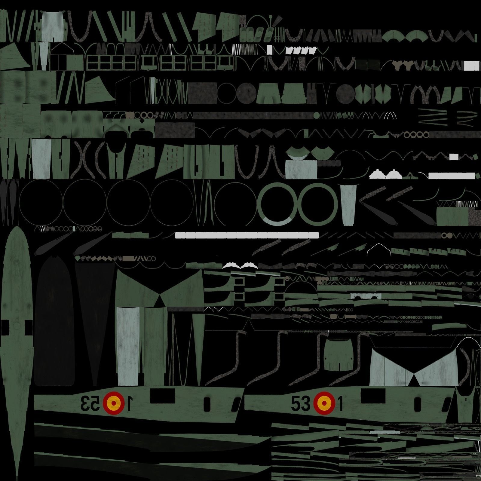 RO43 Spanish Air Force Low-poly 3D model_38