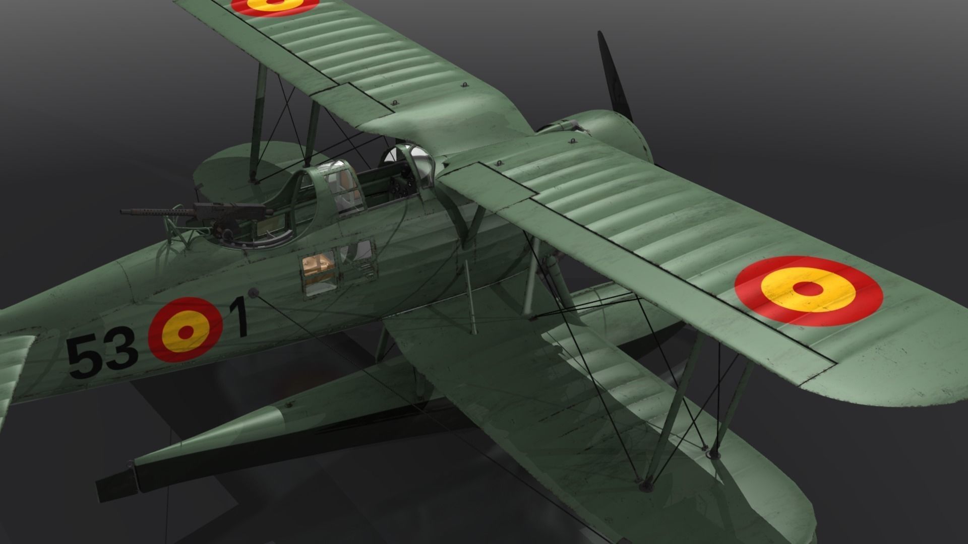 RO43 Spanish Air Force Low-poly 3D model_5