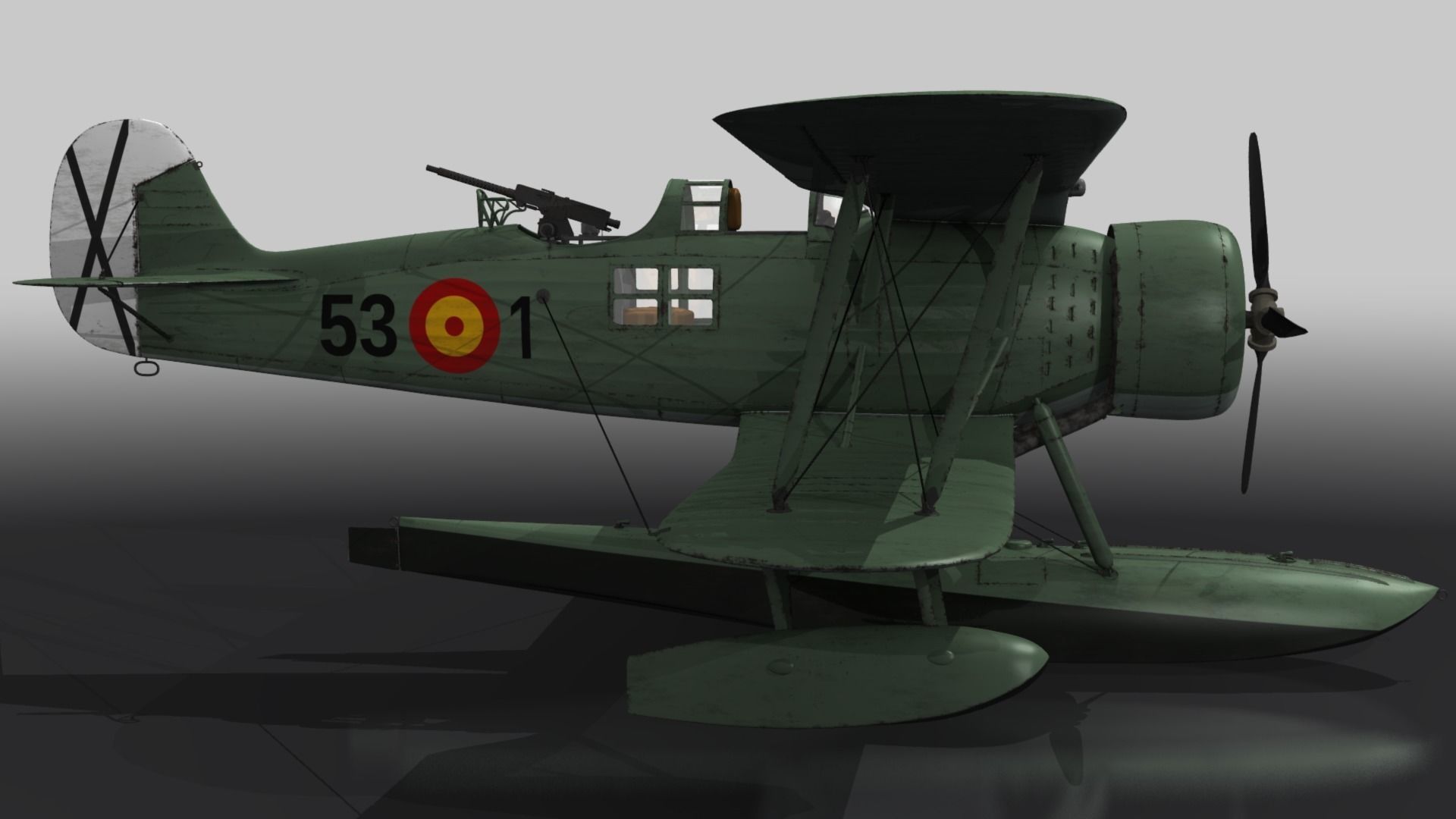 RO43 Spanish Air Force Low-poly 3D model_7