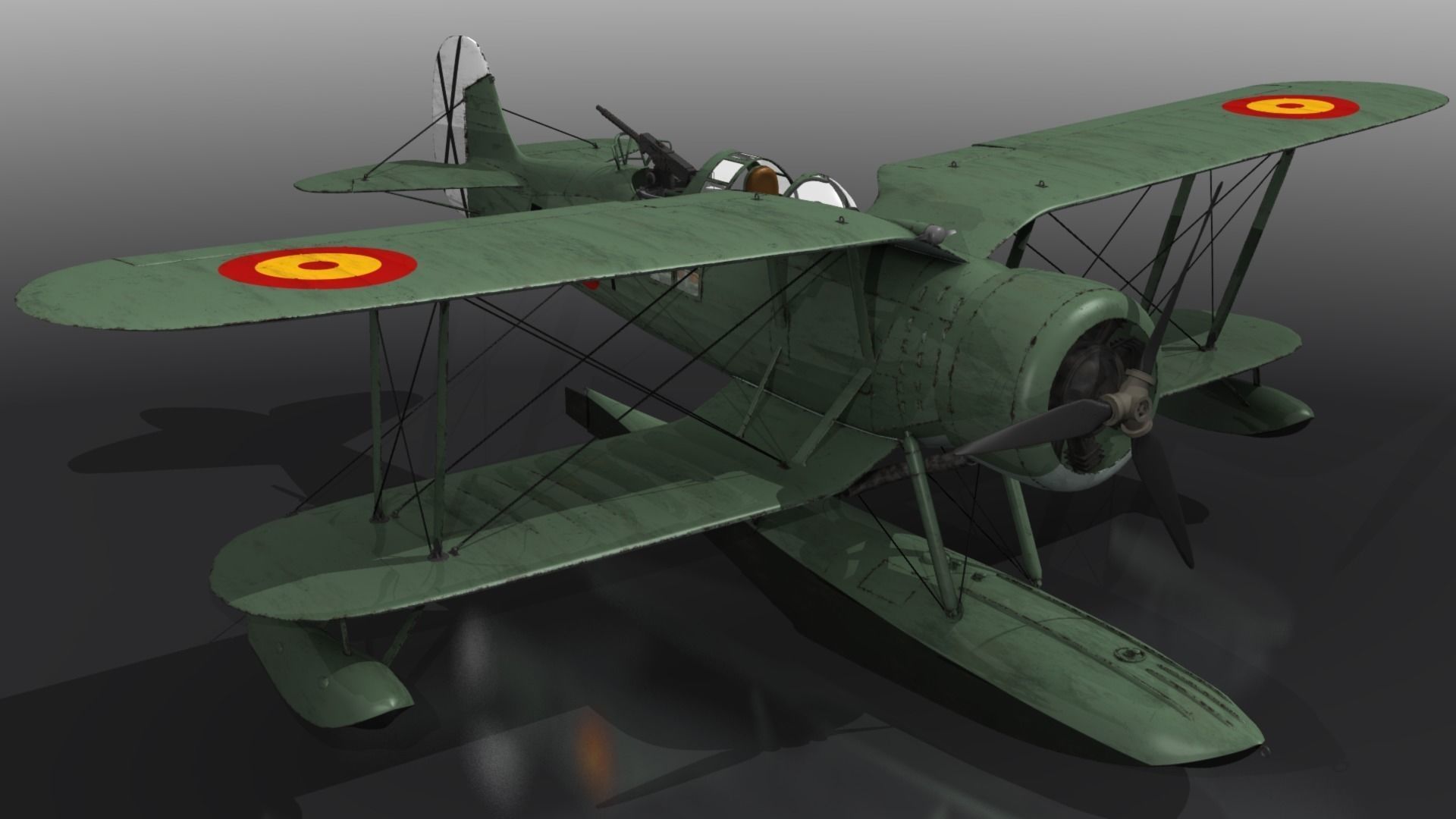 RO43 Spanish Air Force Low-poly 3D model_6