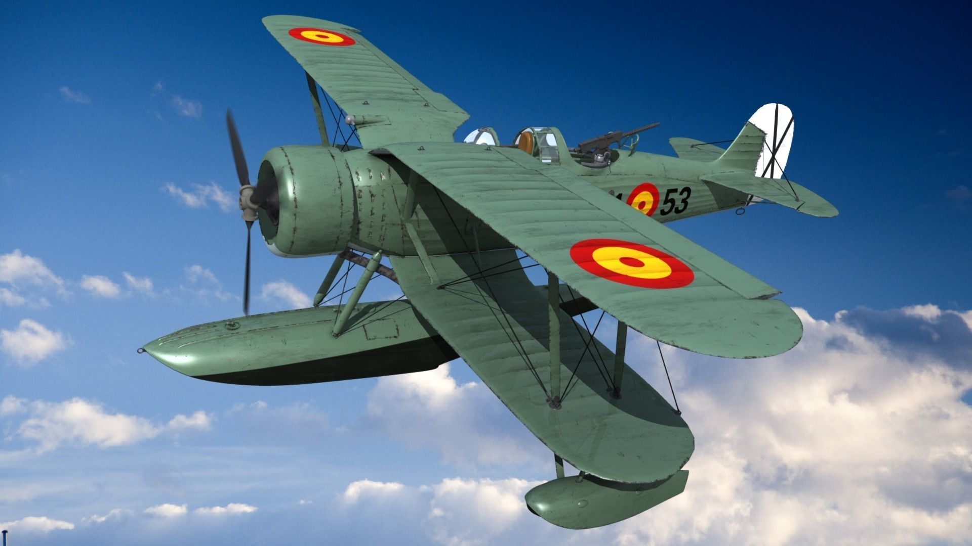 RO43 Spanish Air Force Low-poly 3D model_0