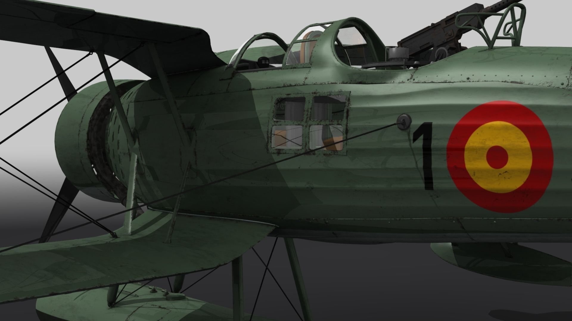 RO43 Spanish Air Force Low-poly 3D model_13