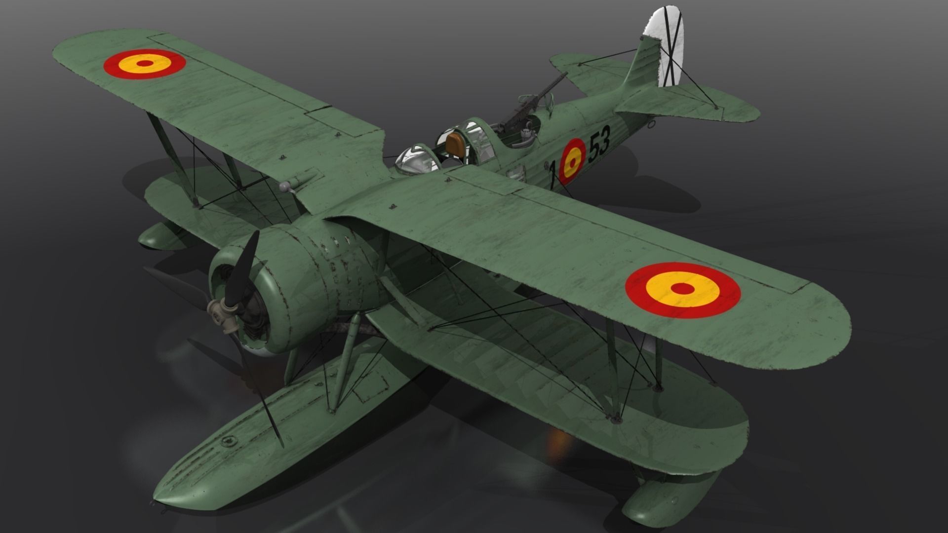 RO43 Spanish Air Force Low-poly 3D model_3