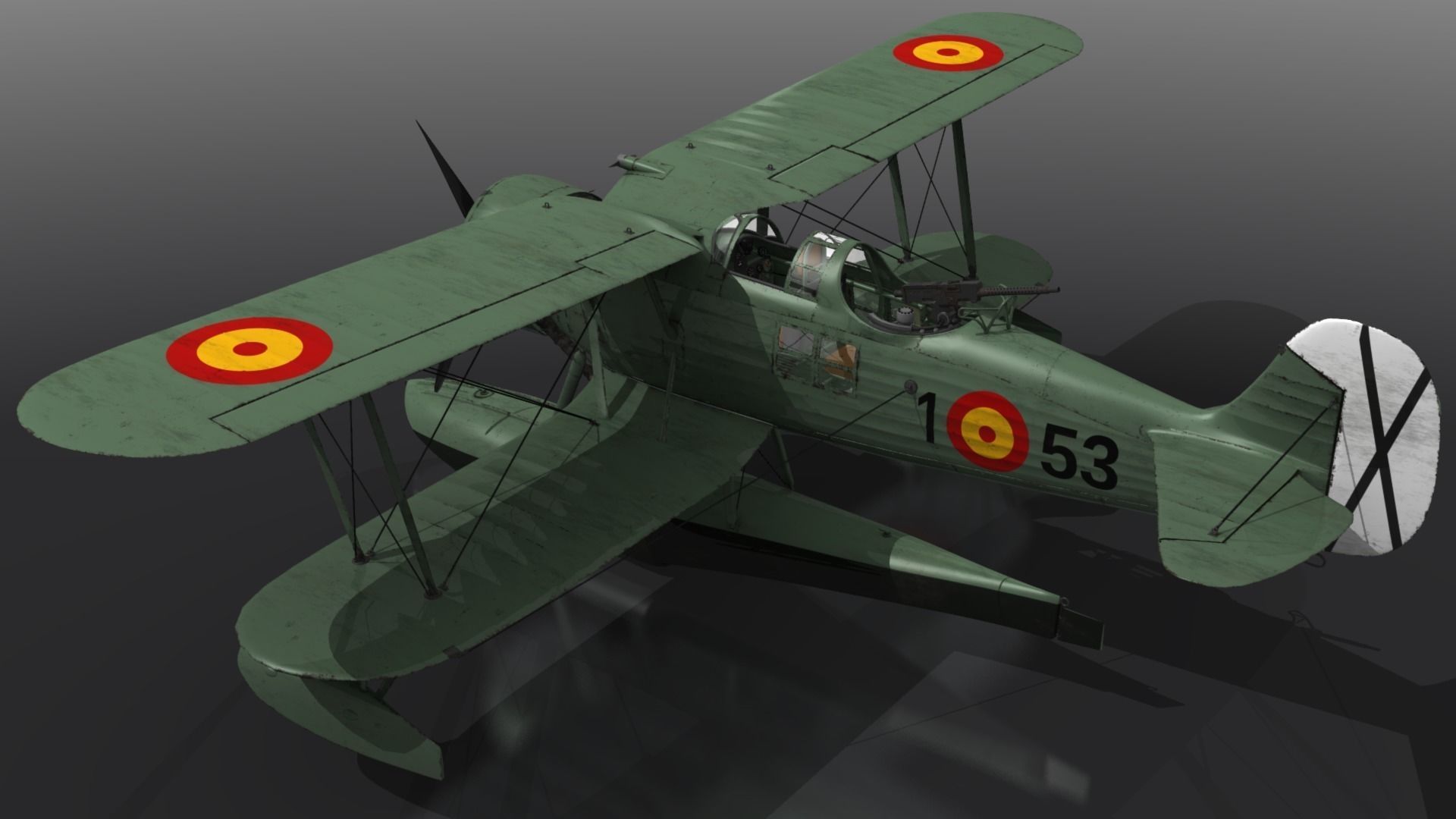 RO43 Spanish Air Force Low-poly 3D model_4