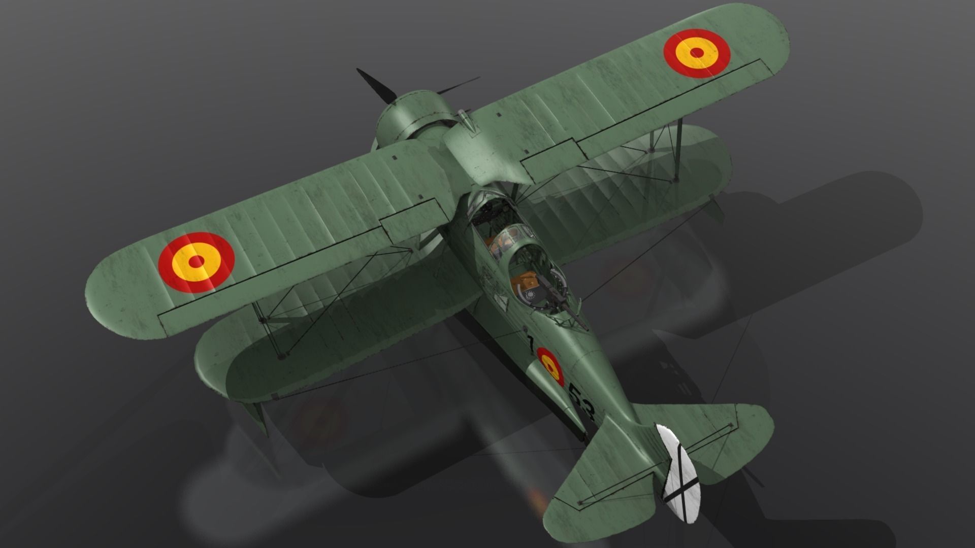RO43 Spanish Air Force Low-poly 3D model_12