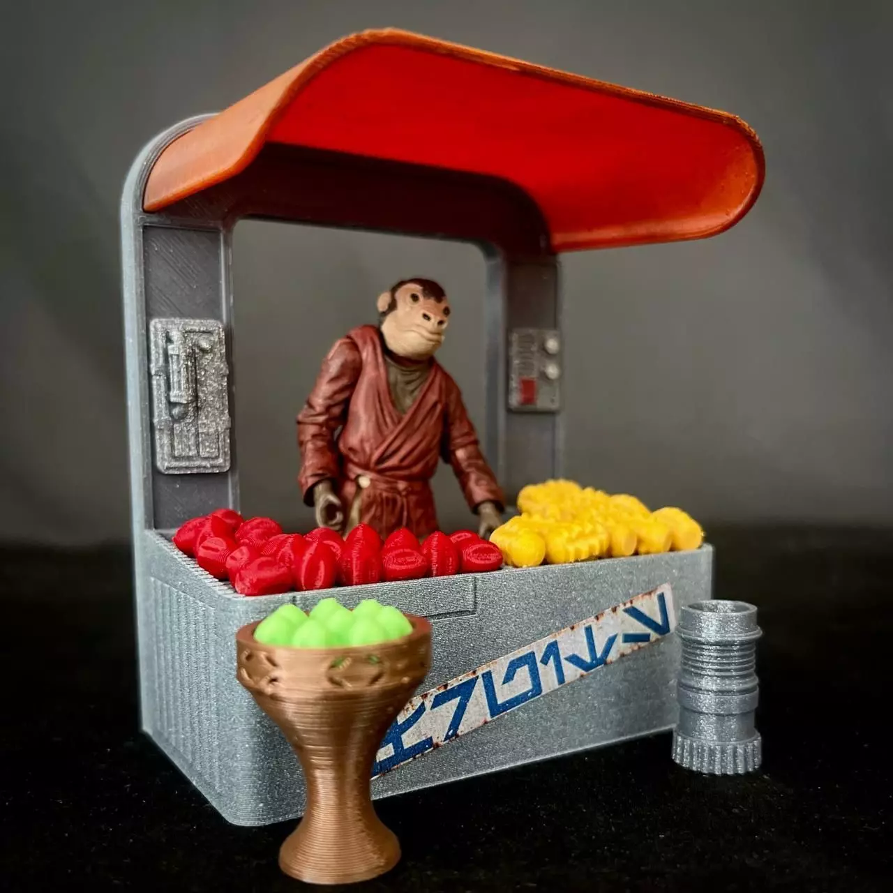 Custom Sci Fi Marketplace Stall Diorama 3D print model
