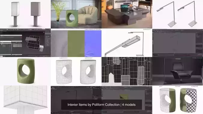 Interior Items by Poliform Collection 3D Model Pack 2