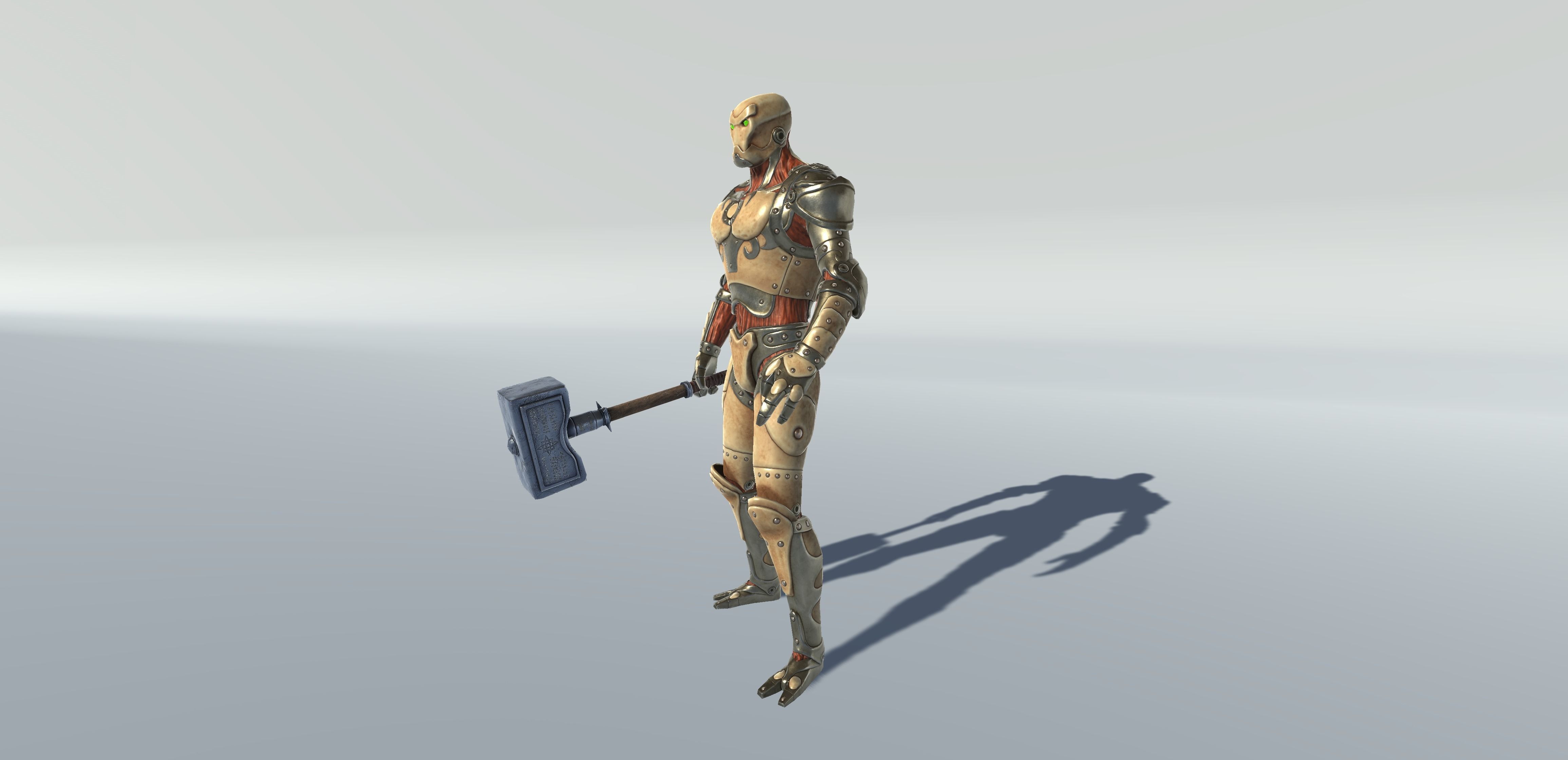 Golem Guardian Low-poly 3D model_3
