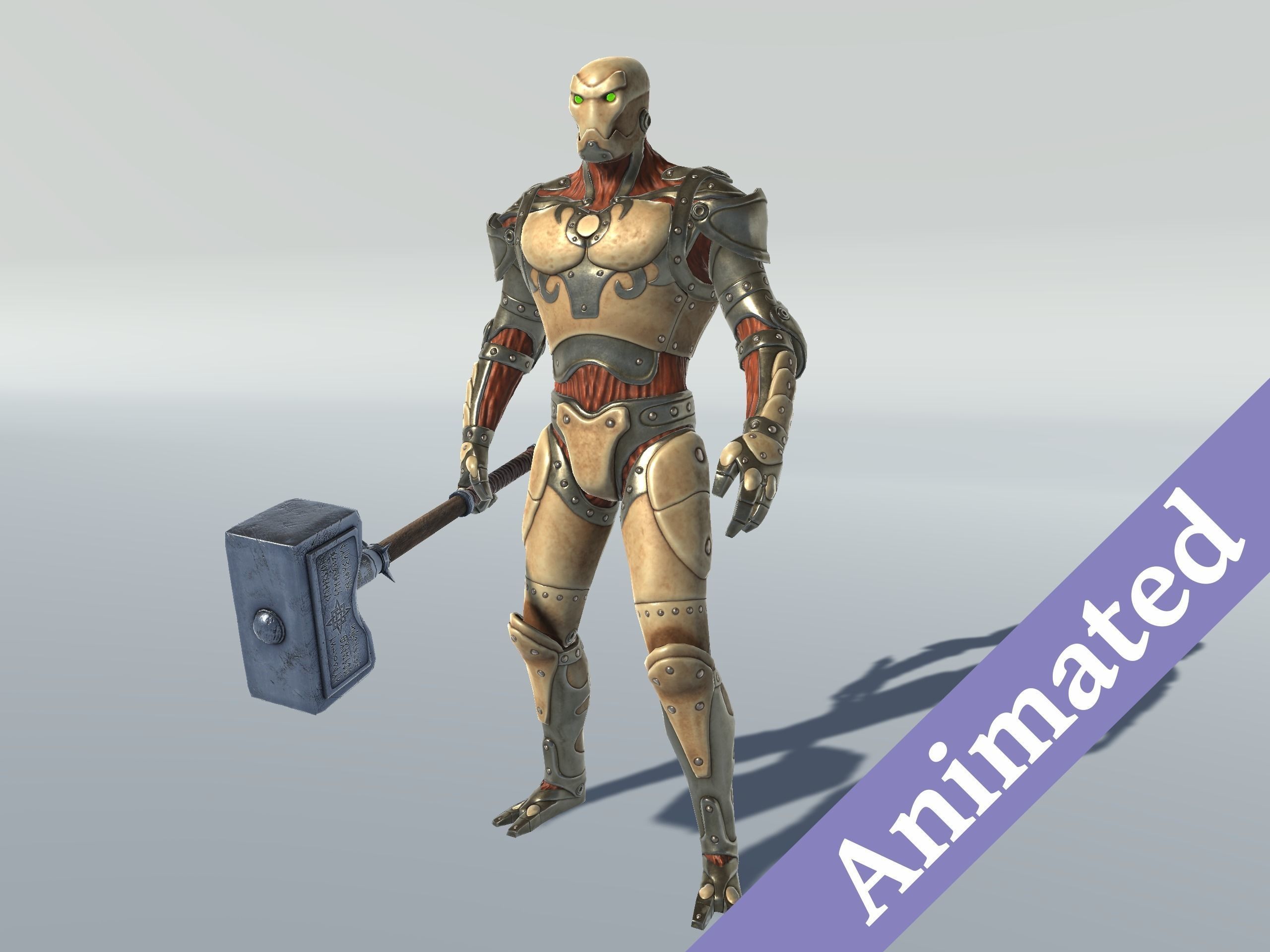 Golem Guardian Low-poly 3D model_0