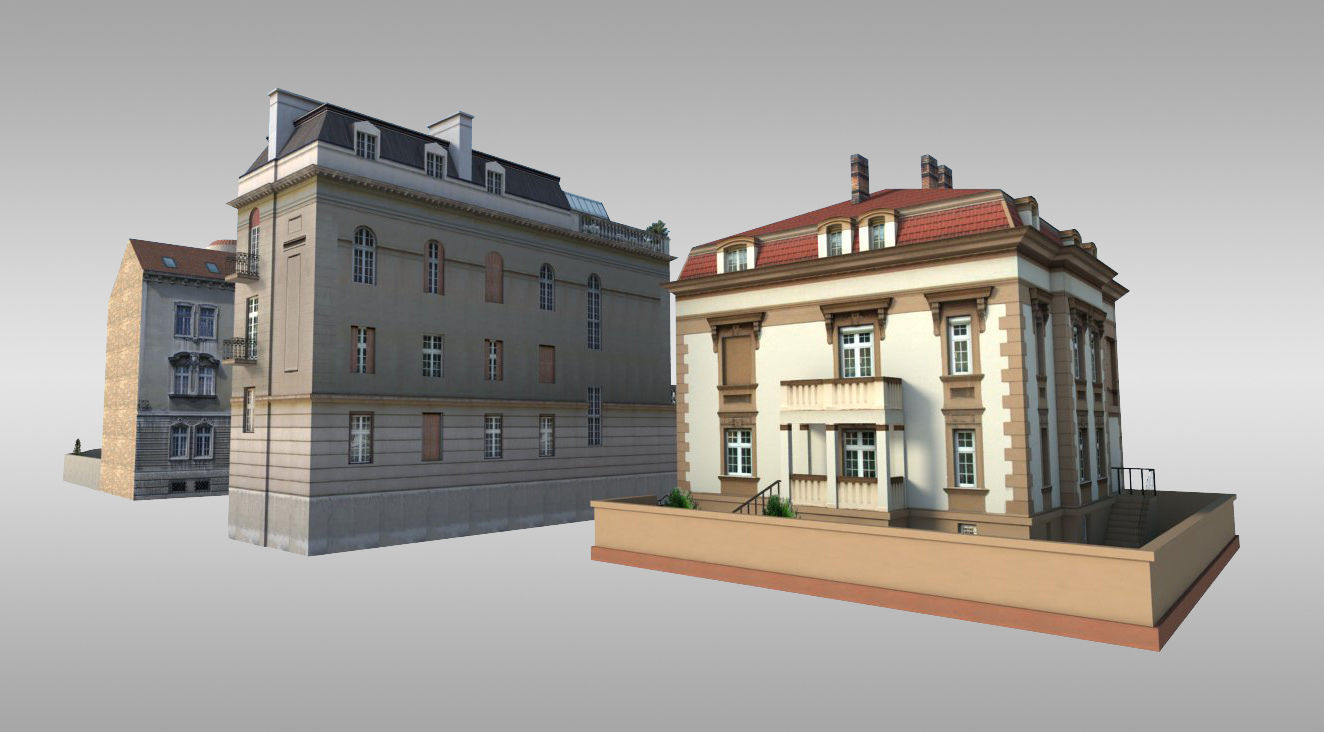 City Villas Pack Low-poly 3D model_4