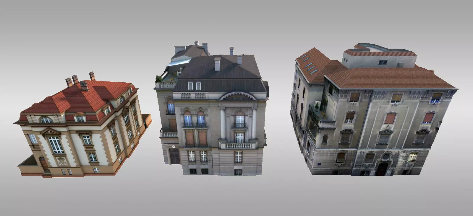 City Villas Pack Low-poly 3D model_0