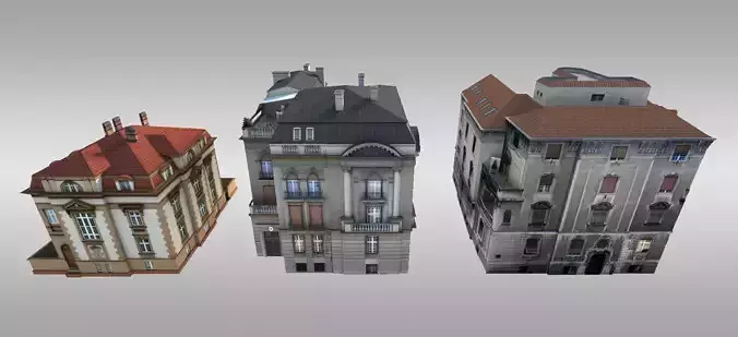 City Villas Pack Low-poly 3D model
