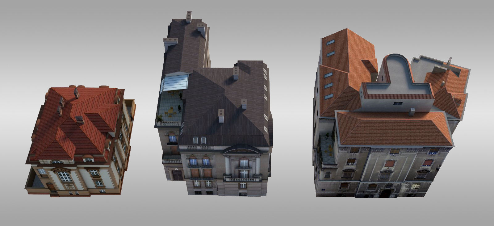 City Villas Pack Low-poly 3D model_3