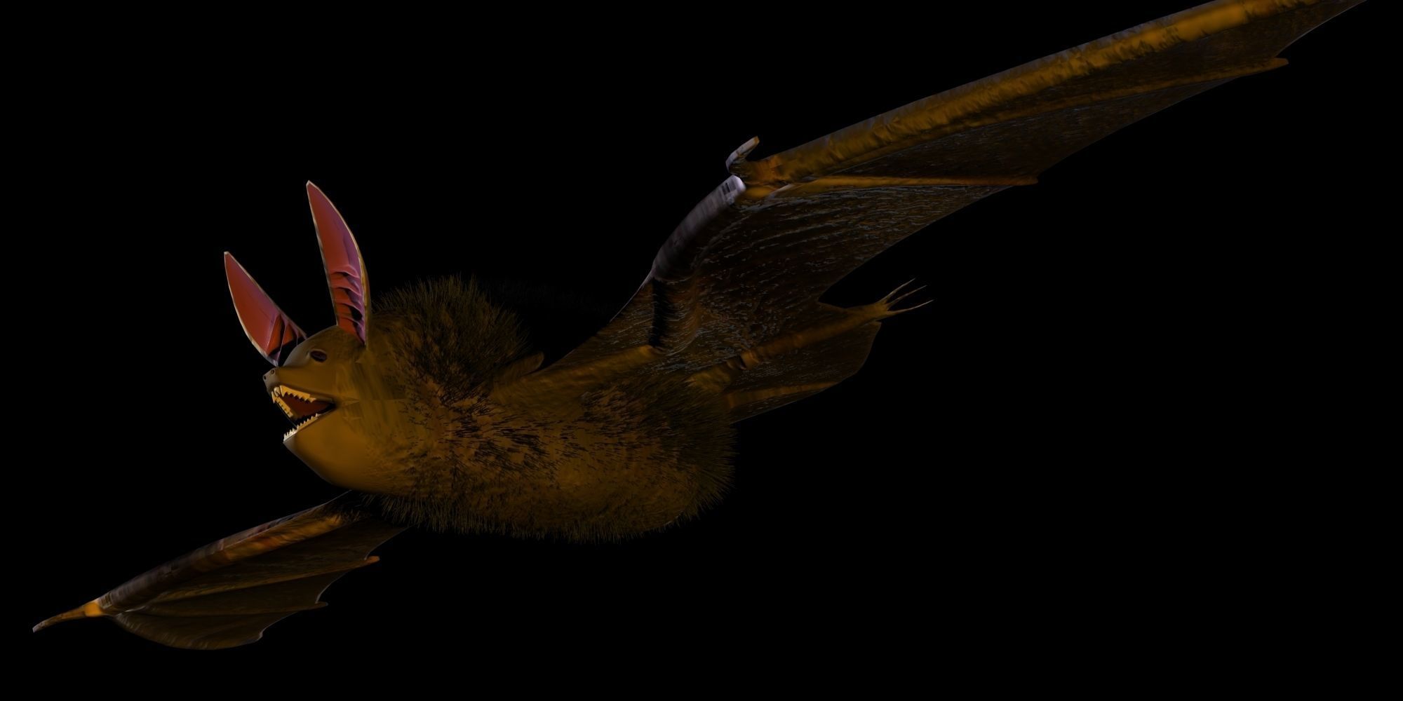 3D Bat model flying 3D model_3