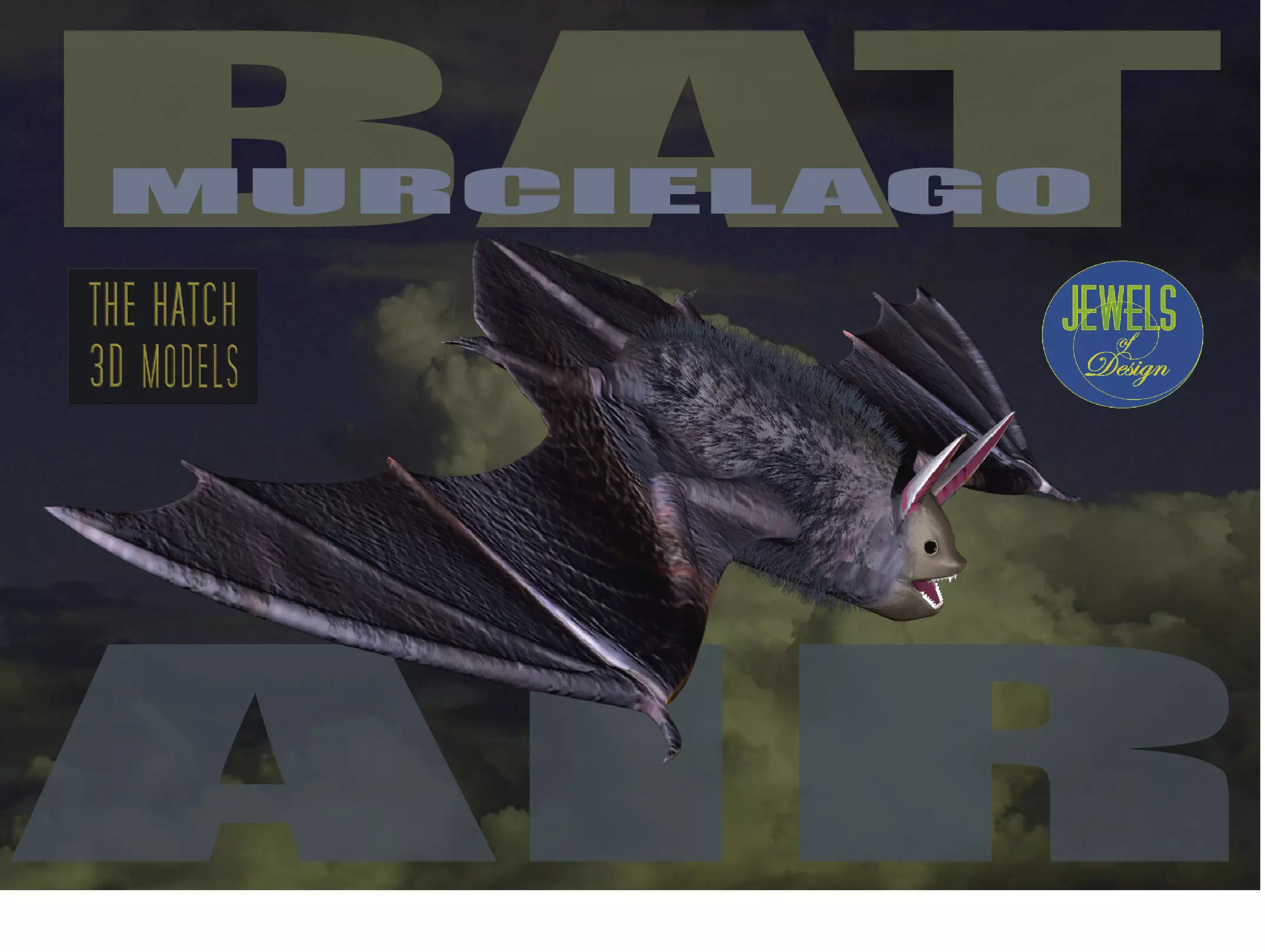 3D Bat model flying 3D model_0