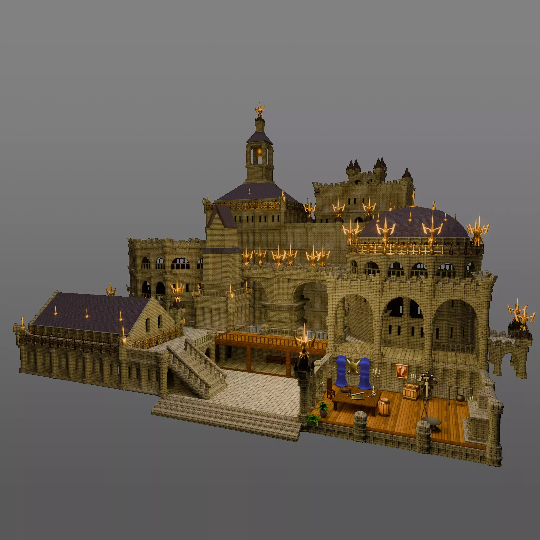 Modular Castle - Heroixsoft Low-poly 3D model