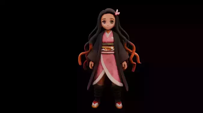 Nezuko Demon Slayer STL Anime Collectible Statue