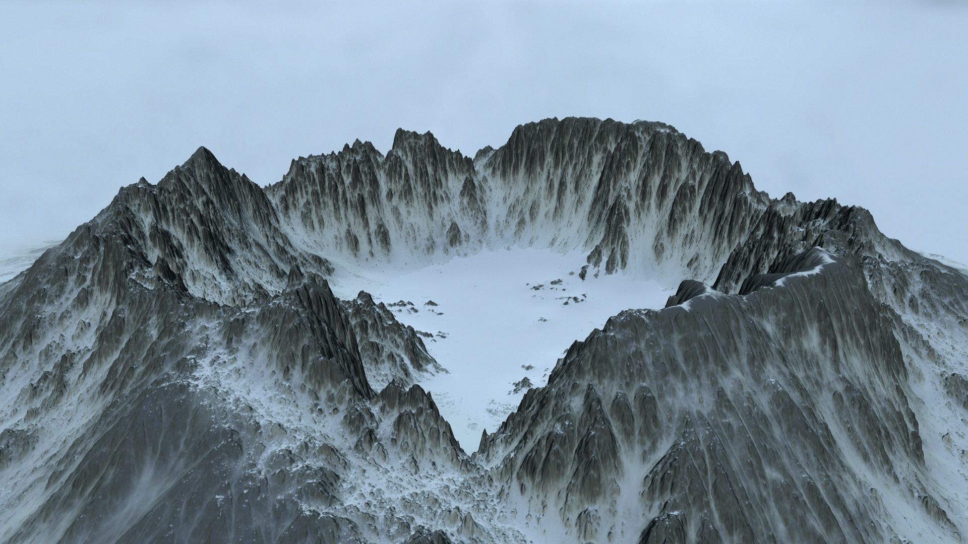 snow crater 4 Low-poly 3D model_5