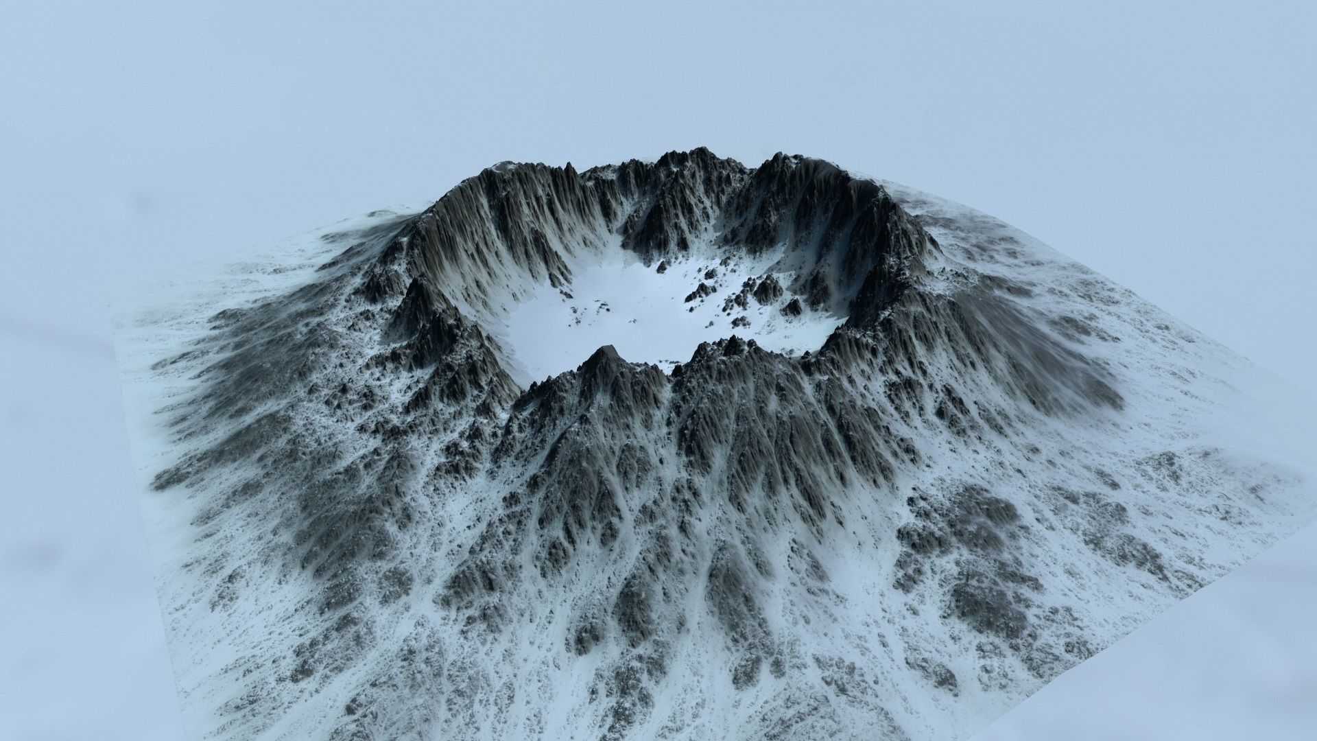 snow crater 4 Low-poly 3D model_12