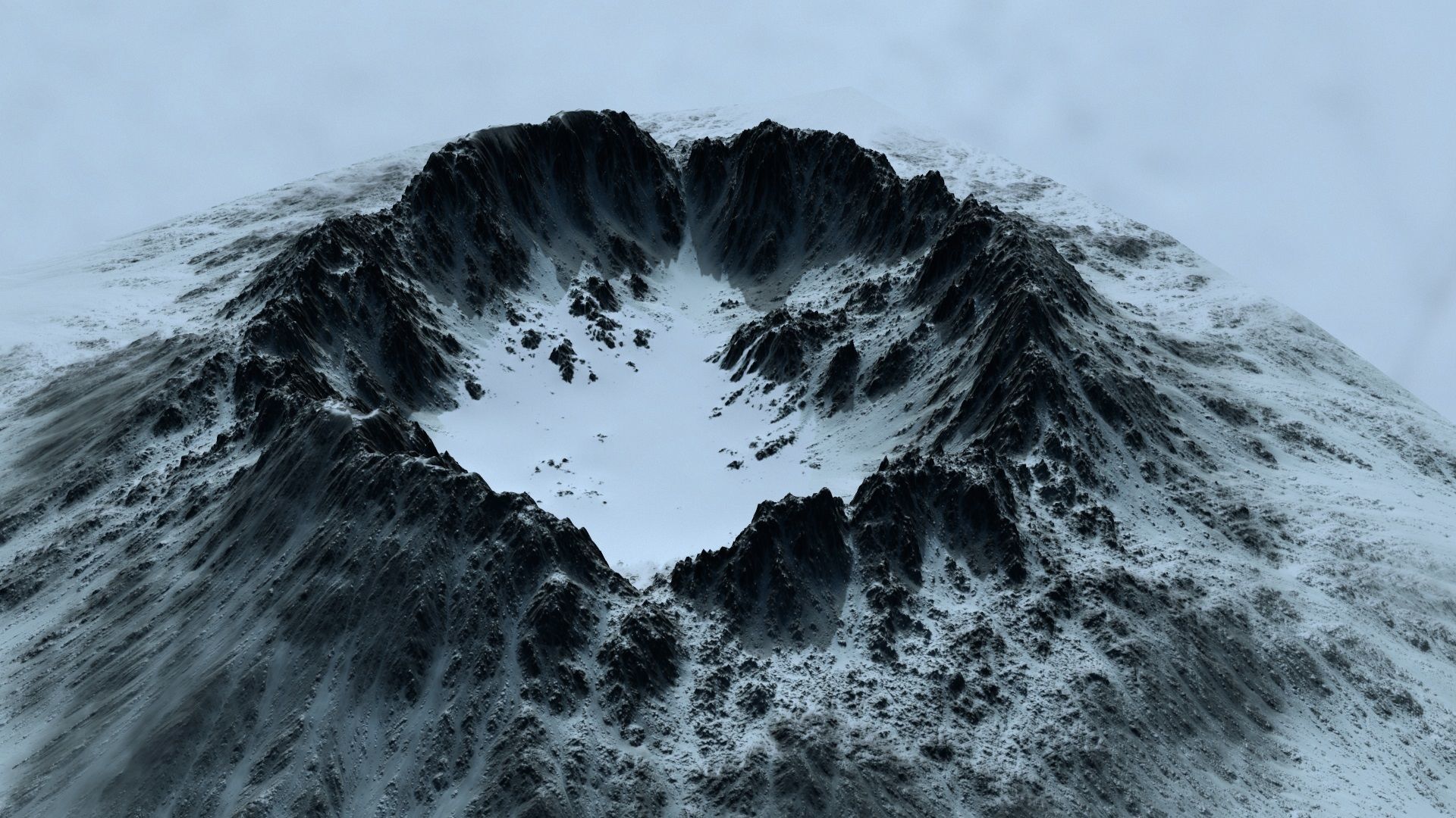 snow crater 4 Low-poly 3D model_17