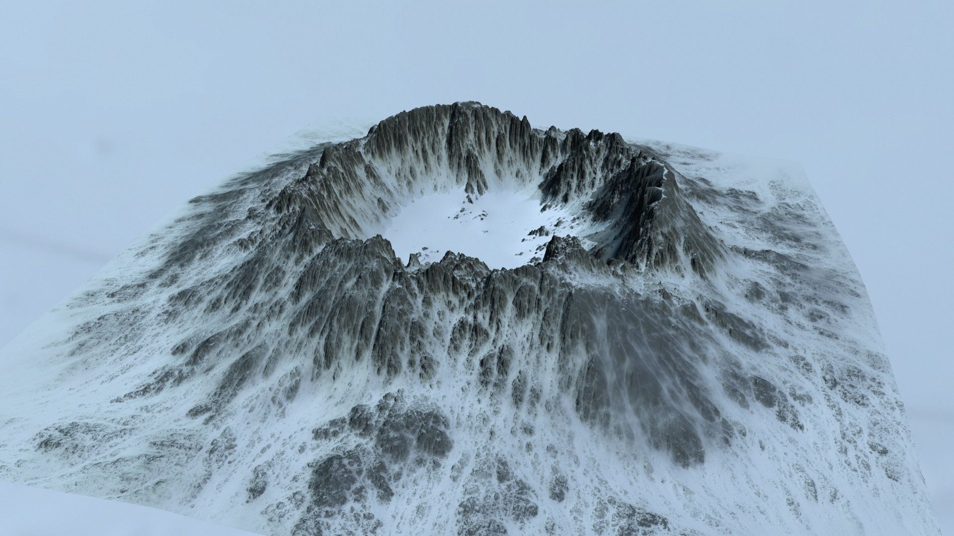 snow crater 4 Low-poly 3D model_11