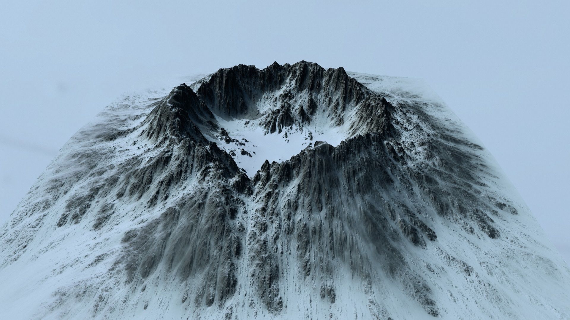 snow crater 4 Low-poly 3D model_8