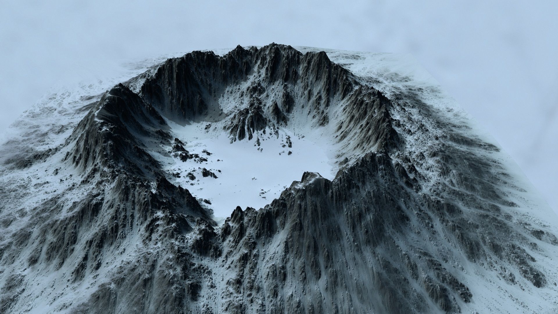 snow crater 4 Low-poly 3D model_16