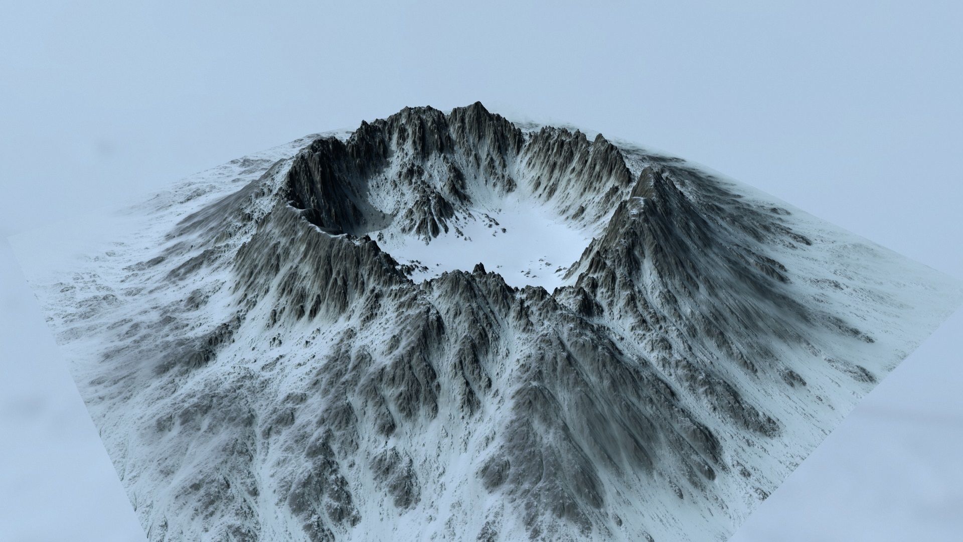 snow crater 4 Low-poly 3D model_9