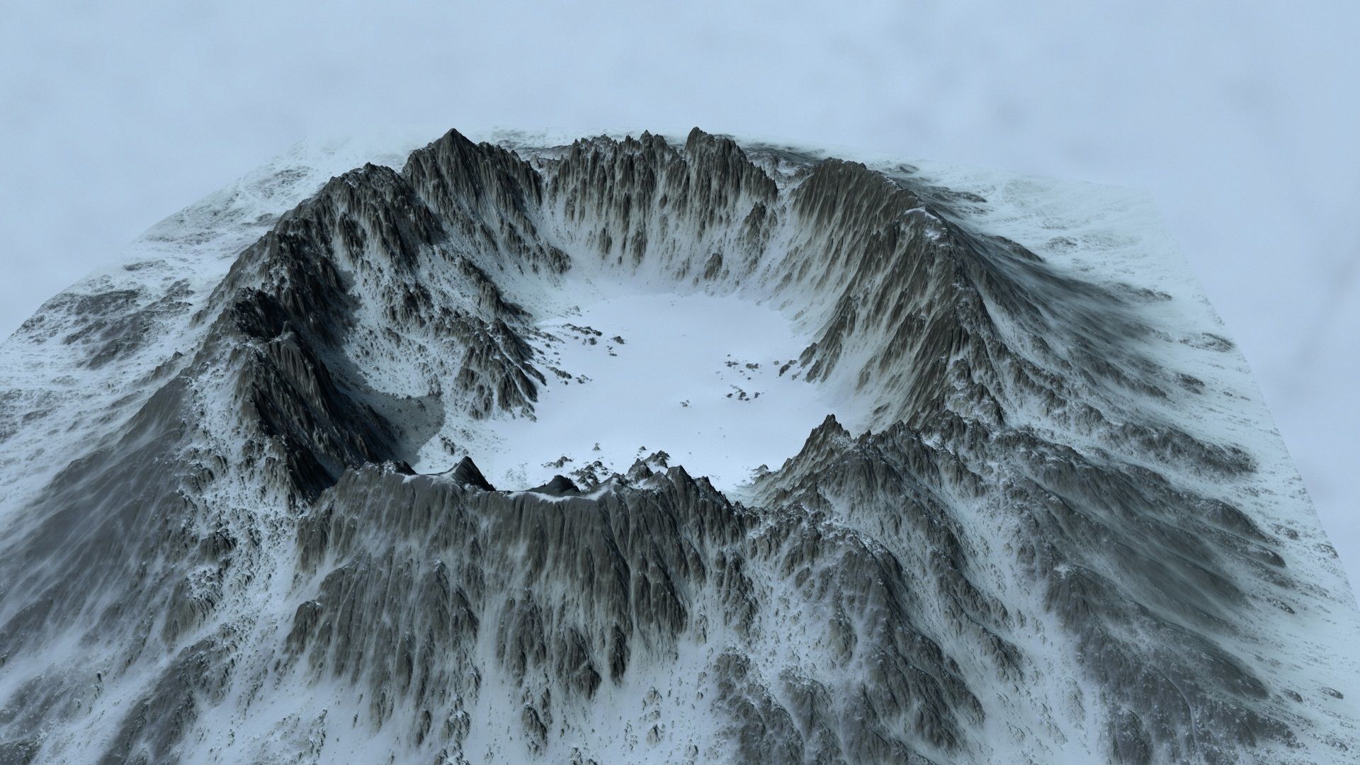 snow crater 4 Low-poly 3D model_15