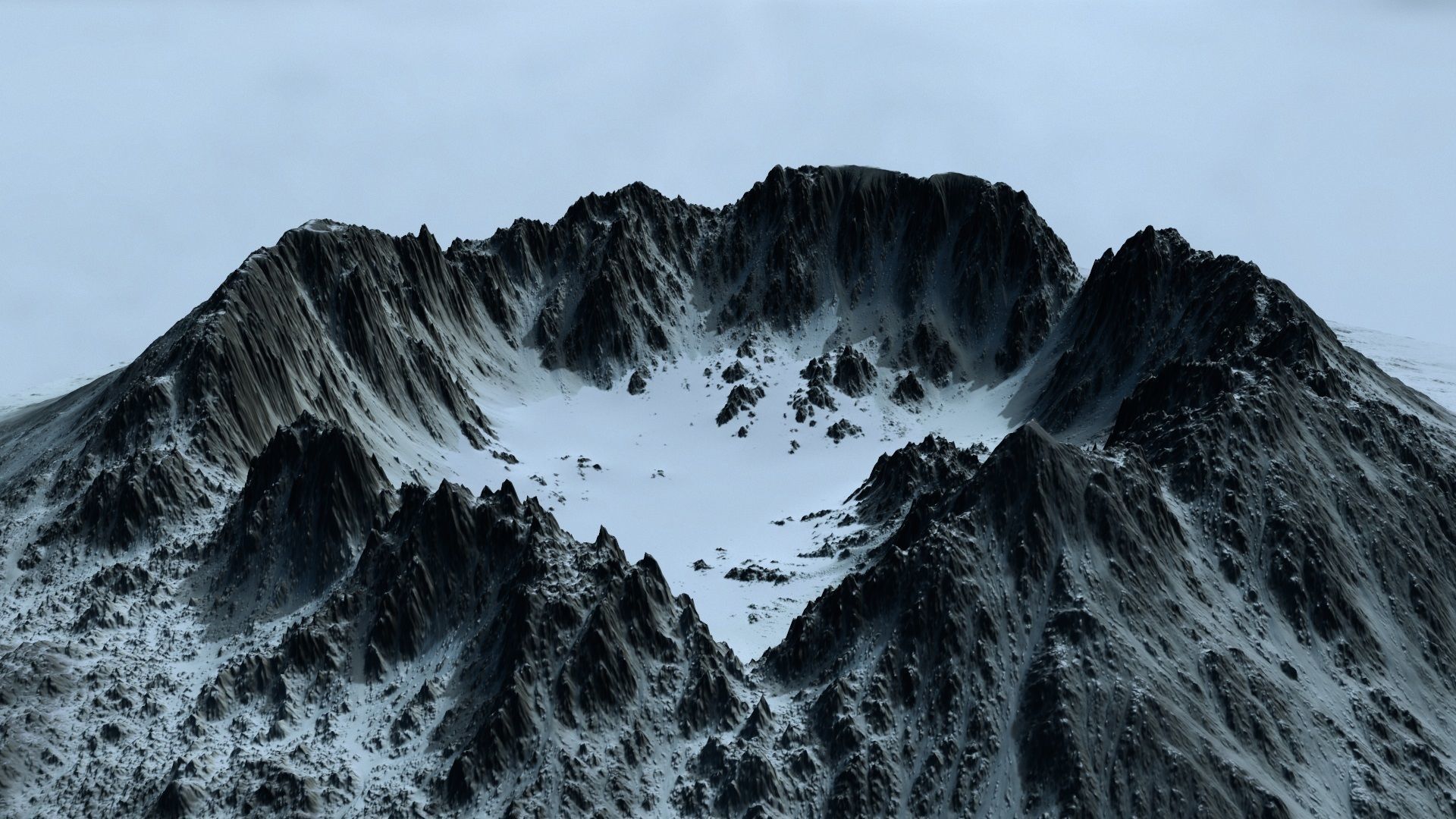snow crater 4 Low-poly 3D model_20