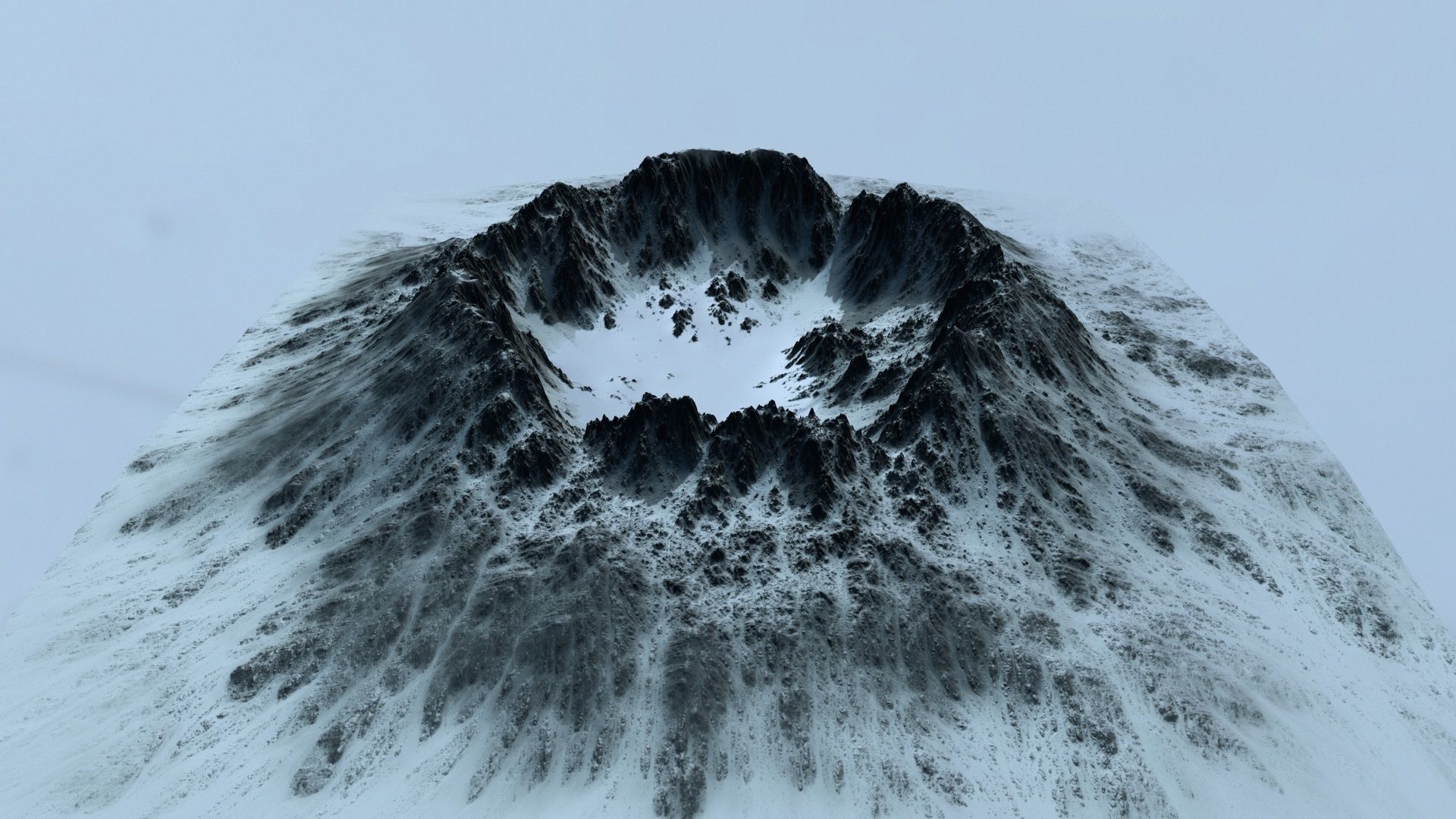 snow crater 4 Low-poly 3D model_6