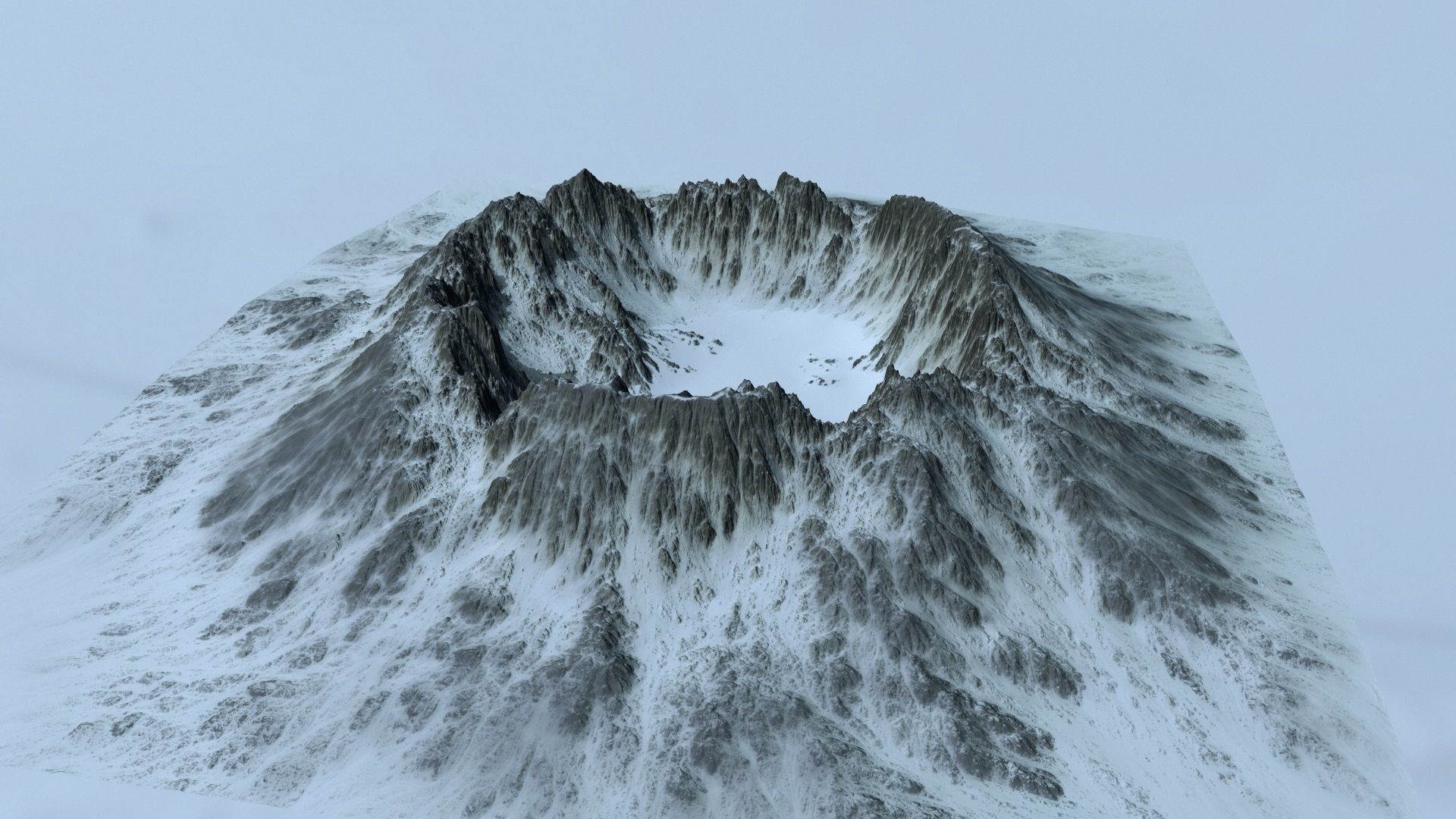 snow crater 4 Low-poly 3D model_10