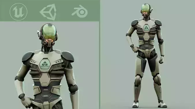 CYBORGTOPIA B-34 Rigged for Unreal Engine - Unity - MIXAMO