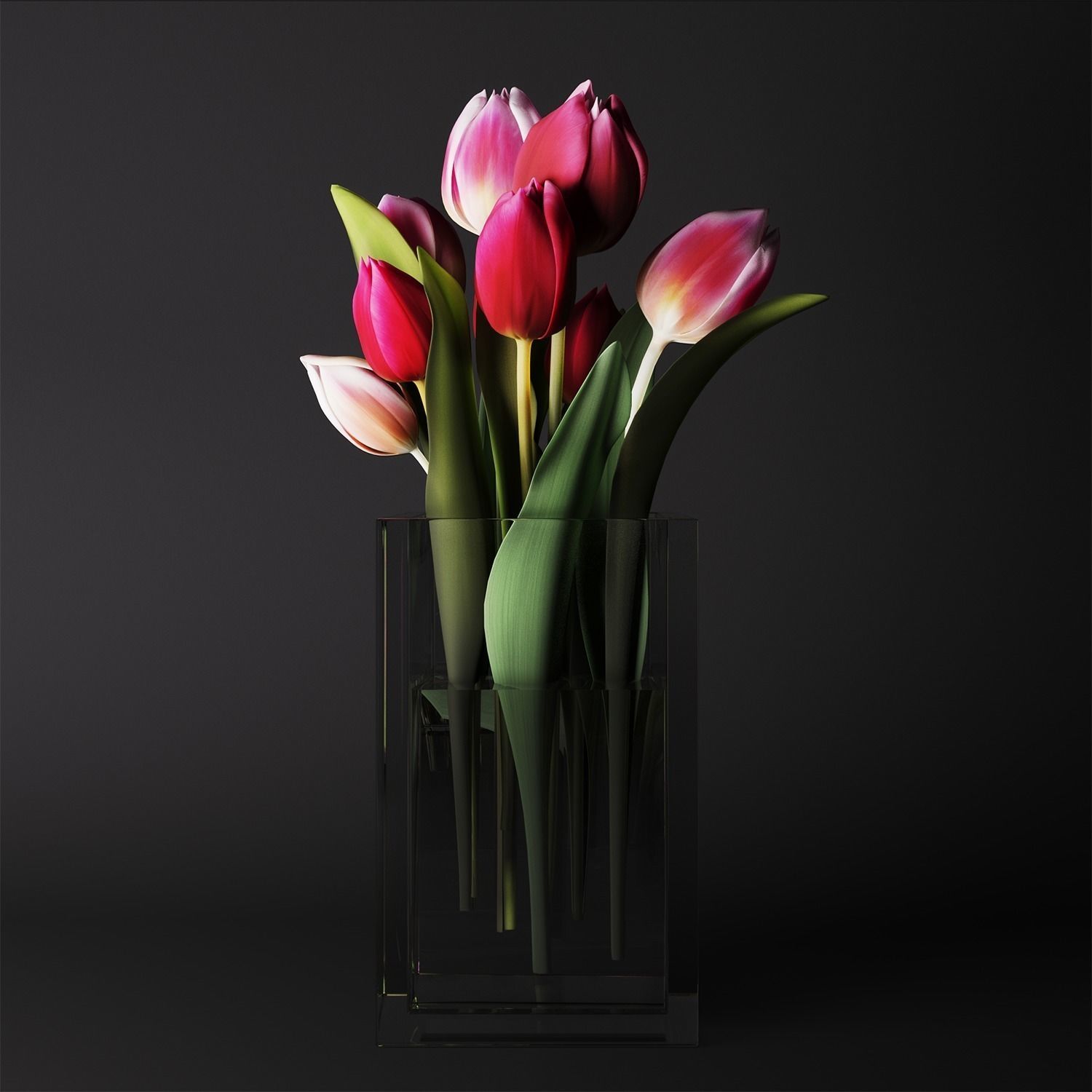 Flowers Bouquet of tulips 3D model_0