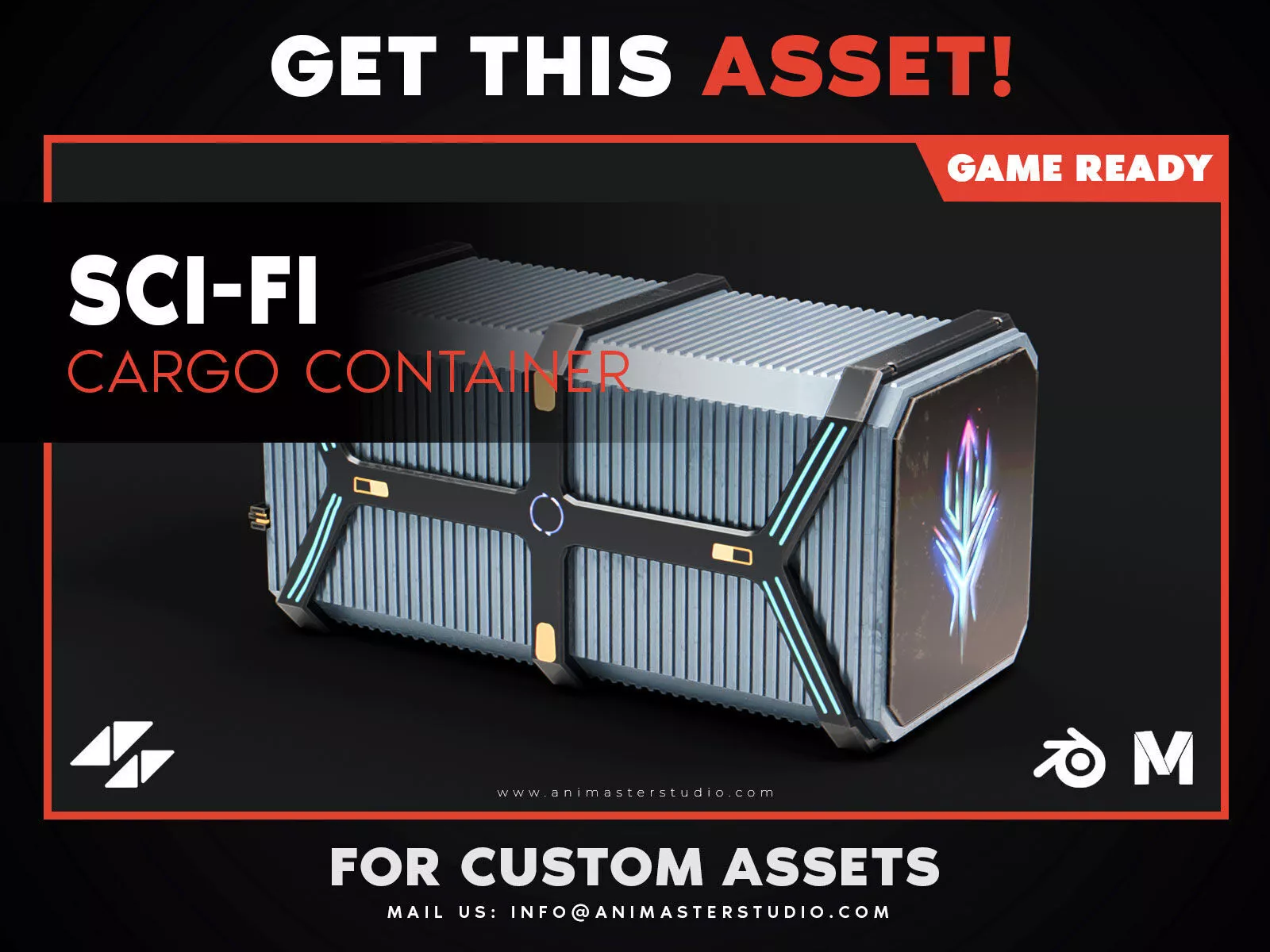Sci-Fi Cargo Container Low-poly 3D model