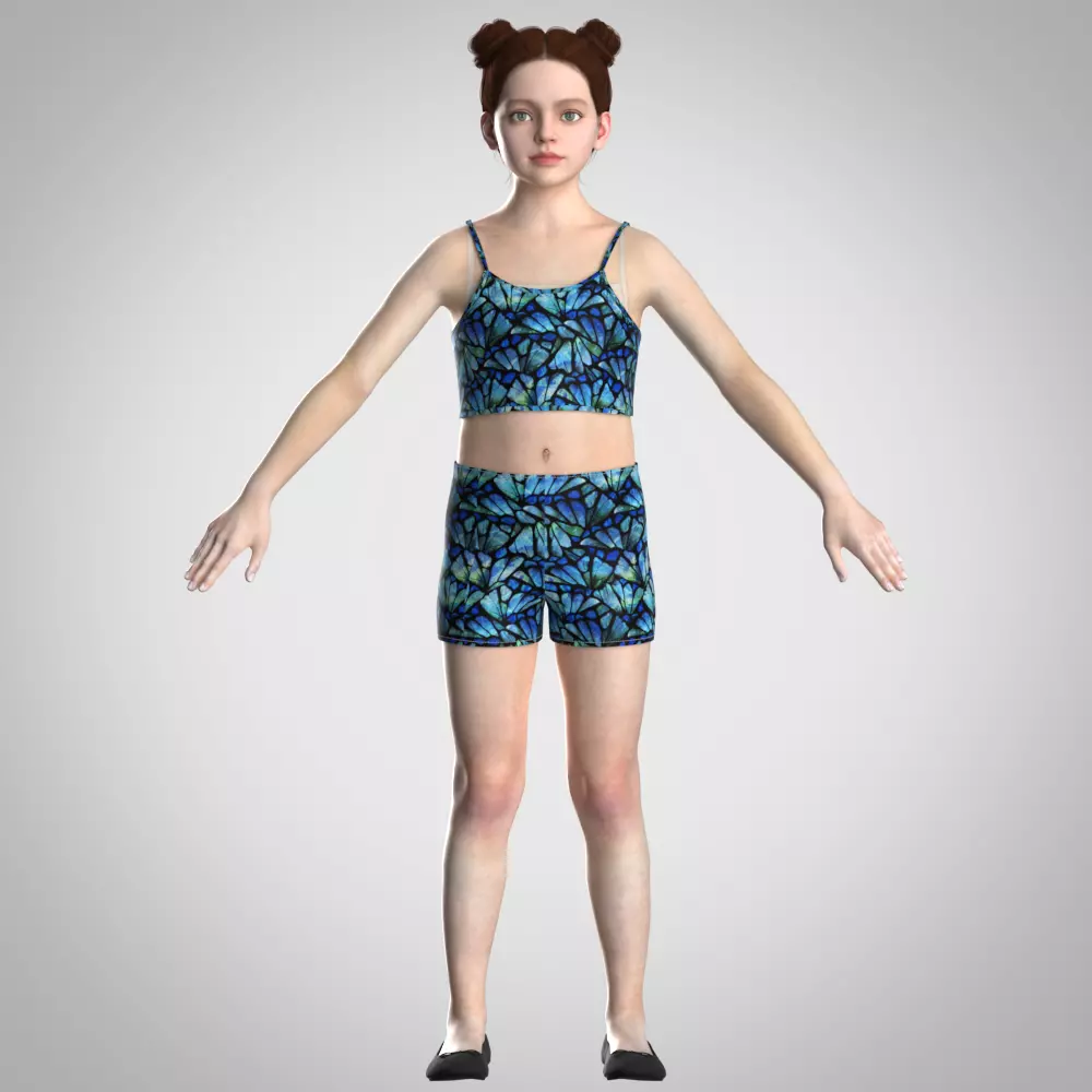 Girls swimwear 3d clothing Low-poly 3D model