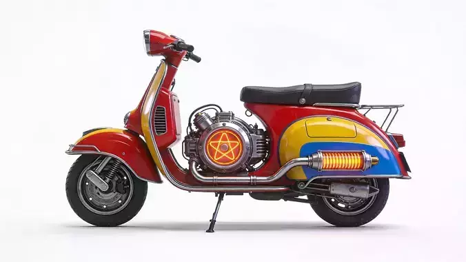 Vintage Atompunk Nuclear Fusion Scooter 3D Model