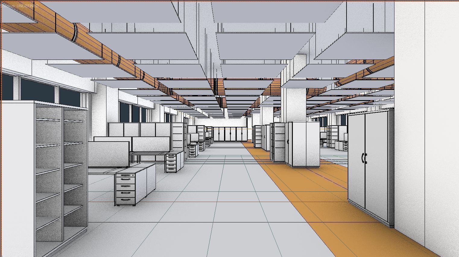 Office space 2 Low-poly 3D model_7