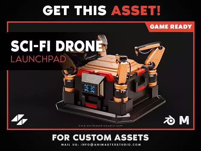 Sci-Fi Drone Launchpad - Deployment Crate