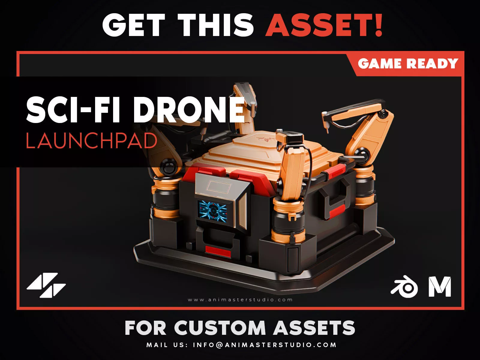 Sci-Fi Drone Launchpad - Deployment Crate 3D model