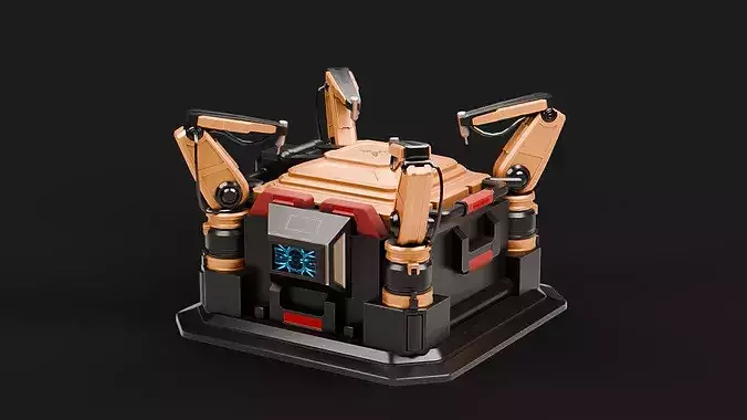 Sci-Fi Drone Launchpad - Deployment Crate