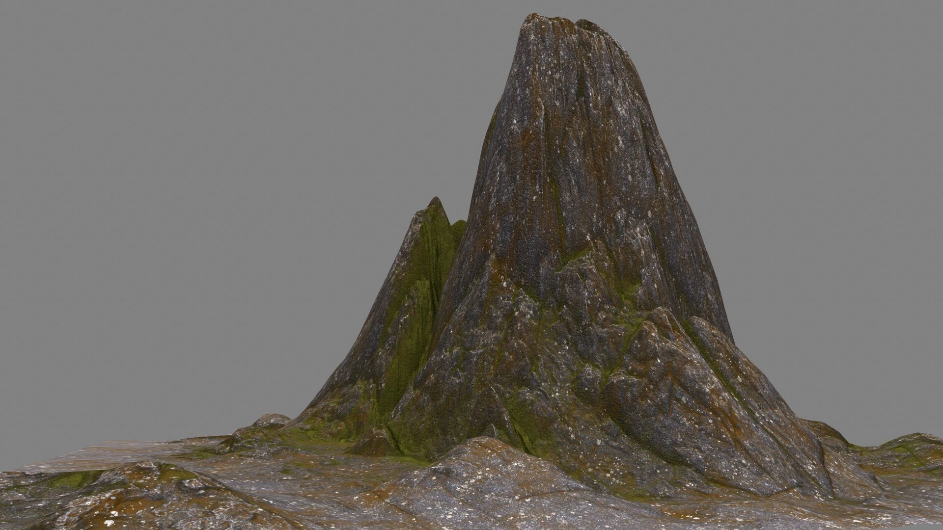 rock moss Low-poly 3D model_7