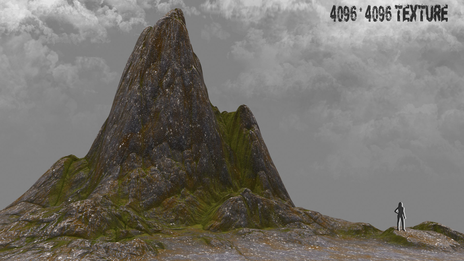 rock moss Low-poly 3D model_1