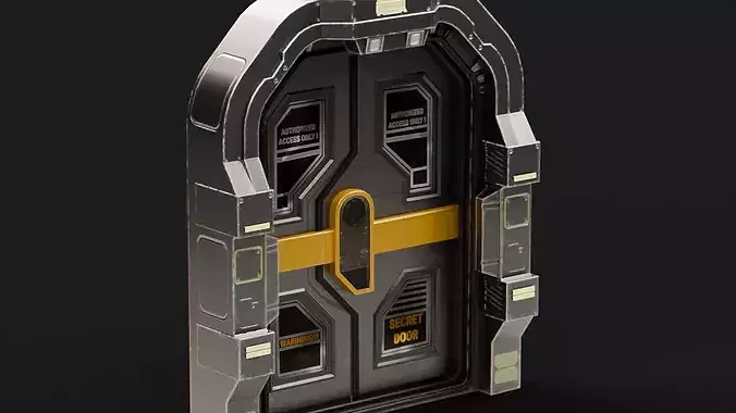 Sci-Fi Sliding Door - Game Ready 3D Model with PBR Textures
