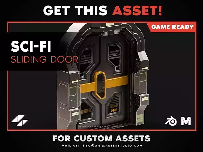 Sci-Fi Sliding Door - Game Ready 3D Model with PBR Textures