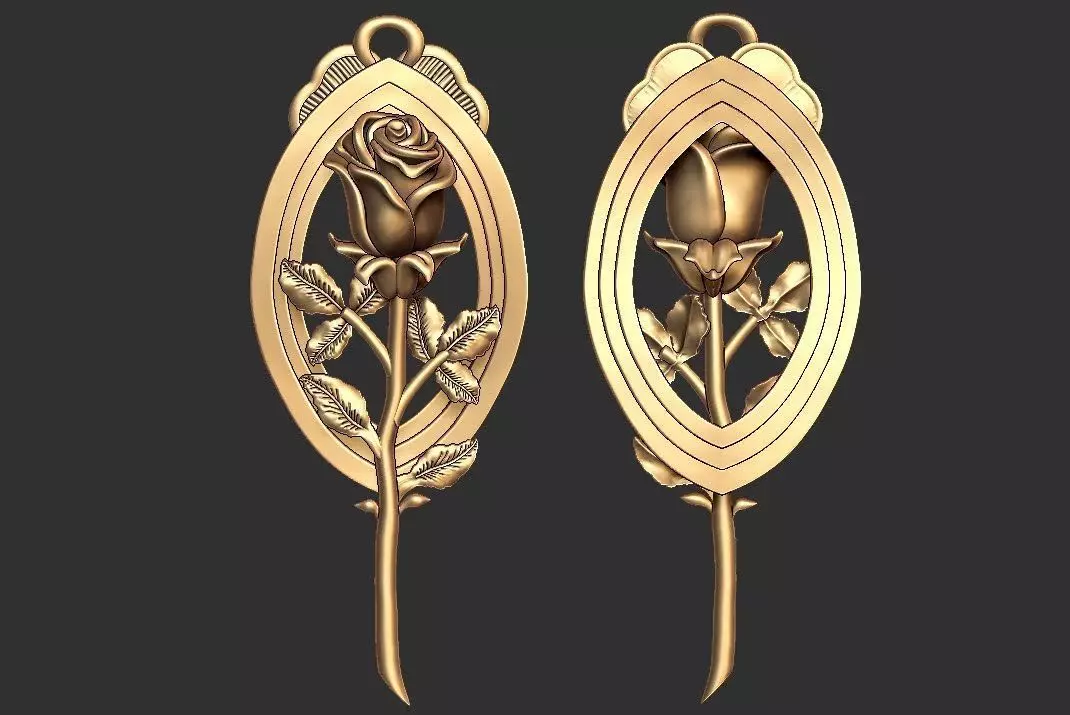 rose pendant 3D Model 3D print model