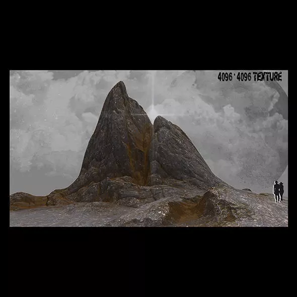 Rocks mountain in desert Low-poly 3D model