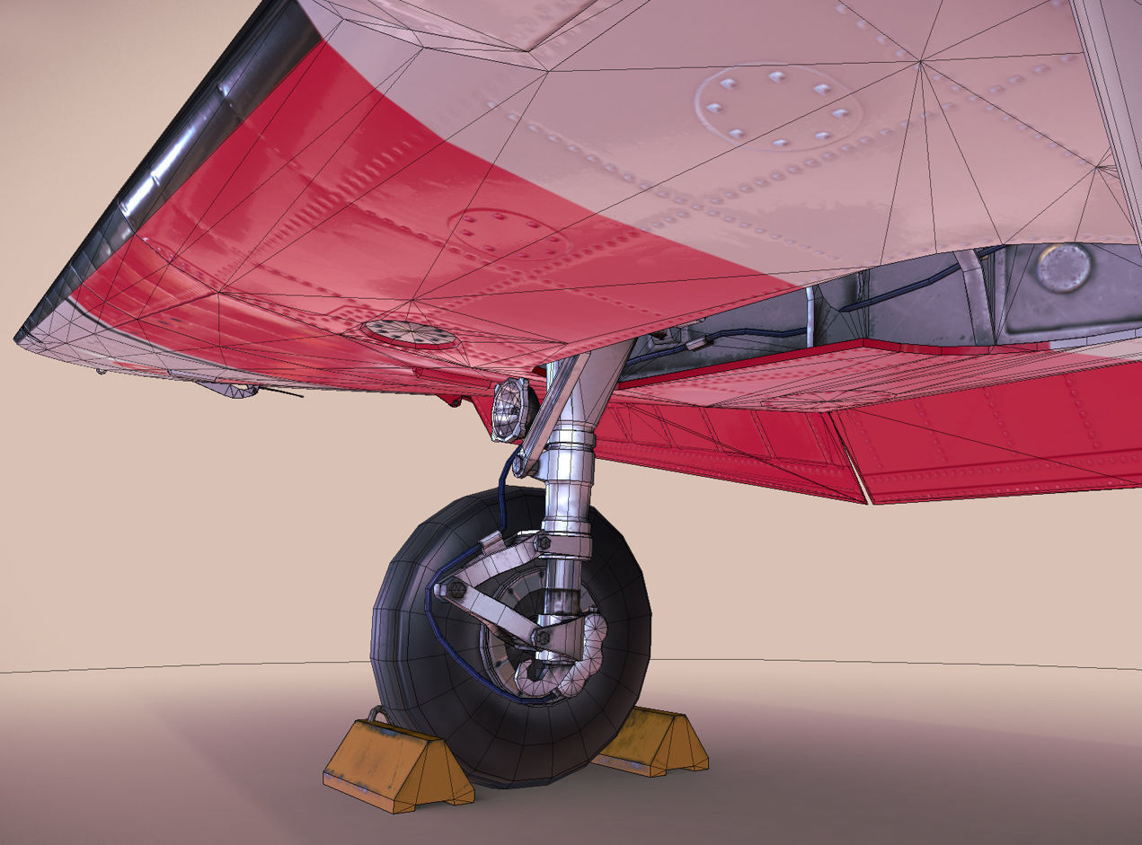 Pilatus PC-7 Mk-I SAFRedWhite Low-poly 3D model_7