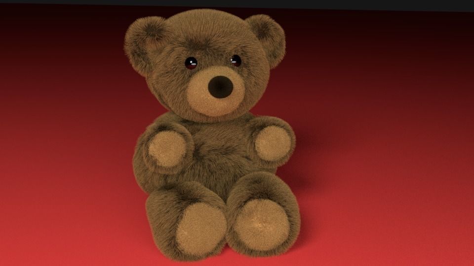 Stuffed Teddy Bear Low-poly 3D model