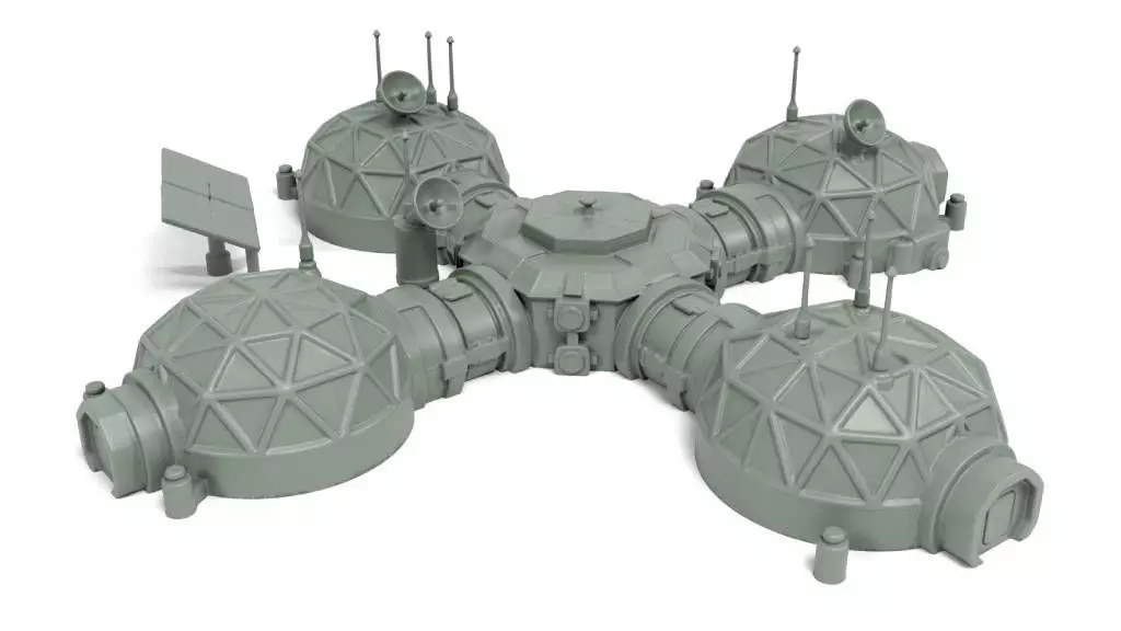 Moon base 3D print model